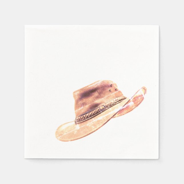 Western Cowboy Hat Vintag Paper Napkin Serviette (Vorderseite)
