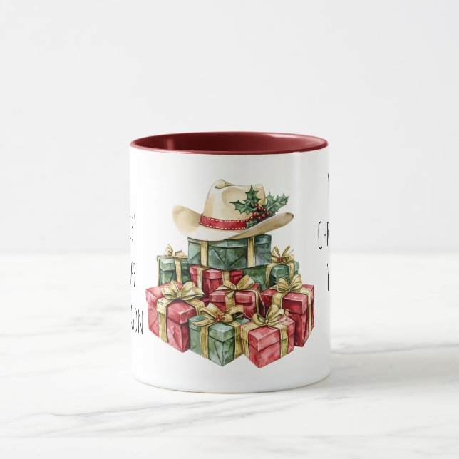 Western Cowboy Hat Weihnachtsgeschenke Y'all Tasse (Zentrum)