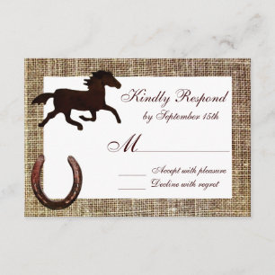 Western Cowboy Horse Horseshoe Wedding RSVP Cards Karte