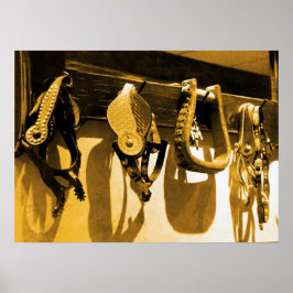 Western Cowboy Horse Stirrups & Leather Poster Art