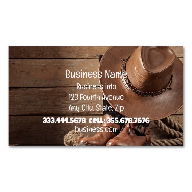 Western Cowboy Horses Shop Magnetische Visitenkarte (Vorderseite)