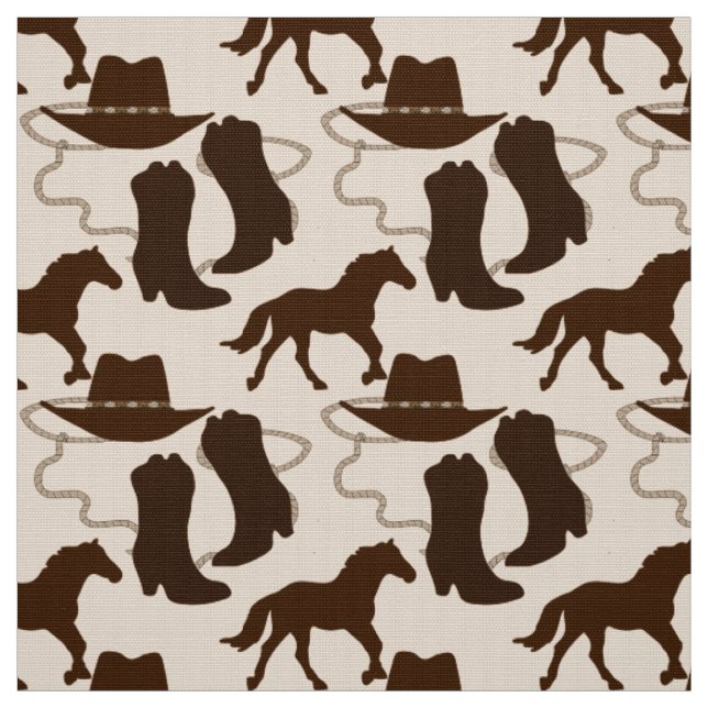 Western Cowboy-Hutstiefel, Pferd Stoff (Muster)