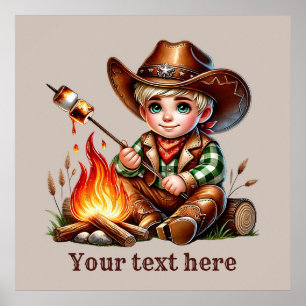 Western Cowboy-Jungen individuell anpassbar Poster