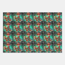 Western Cowboy Kid Weihnachten Geschenkpapier Set