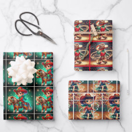 Western Cowboy Kid Weihnachten Geschenkpapier Set