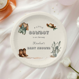 Western Cowboy Kleidung Kinderdusche Pappteller