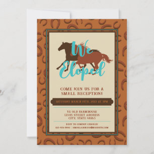Western Cowboy Leather Brown Horse Elopement Einladung