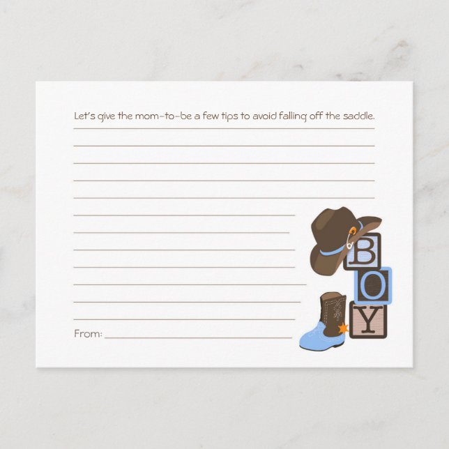 Western Cowboy Mama Tipp Karte (Vorderseite)