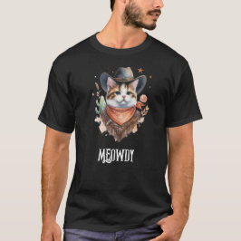 Western Cowboy Meowdy Cat T-Shirt