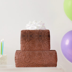 Western Cowboy-Naturstil aus geschliffenem Leder Geschenkpapier