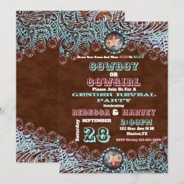 Western Cowboy or Cowgirl Gender Reveal Party Einladung