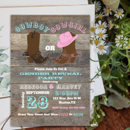 Western Cowboy or Cowgirl Gender Reveal Party Einladung
