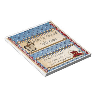 Western Cowboy Party Candy Bar Wrapper Gevor Notizblock