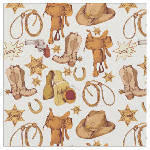 Western Cowboy Pattern Stoff