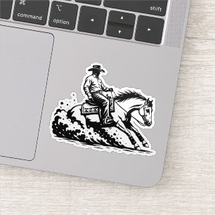 Western Cowboy Reining Pferd Action Vinyl Aufklebe Aufkleber