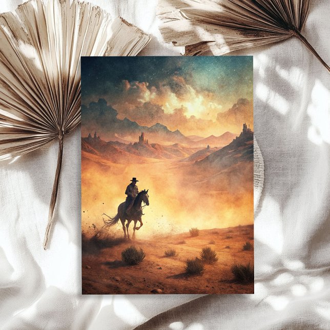 Western Cowboy reiten auf der Prärie Seidenpapier (Western cowboy riding a horse on the prairie tissue paper)
