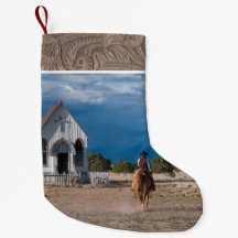 Western Cowboy reiten Pferd zur Kirche Imitate Led