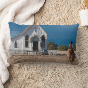 Western Cowboy reiten Pferd zur Kirche Lendenkissen