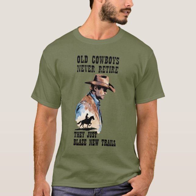 Western Cowboy Rente Spaß T-Shirt (Vorderseite)
