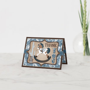 Western Cowboy Rocking Horse Bandanna Vielen Dank Dankeskarte