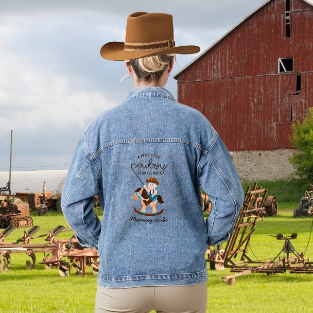 Western Cowboy Rocking Horse Mommy zu sein Jeansjacke (Von Creator hochgeladen)