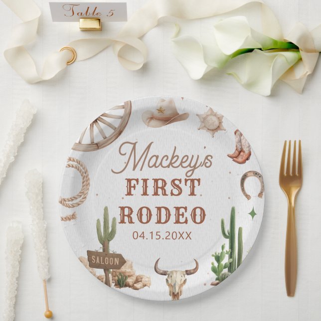 Western Cowboy Rodeo Birthday Paper Plate Pappteller (Hochzeit)