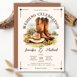 Western Cowboy Rodeo Boots Country Wedding Einladung