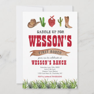 Western Cowboy Rodeo Einladung zum Geburtstag