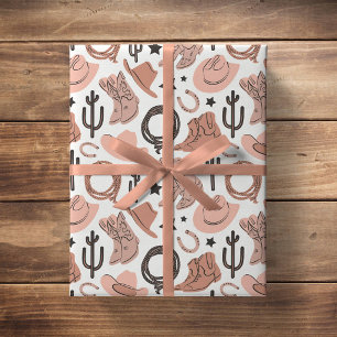Western Cowboy Rodeo Farm Southern Ranch Neutral Geschenkpapier