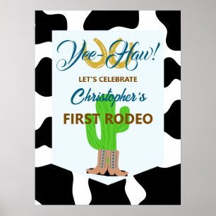 Western Cowboy Rodeo Geburtstag Poster