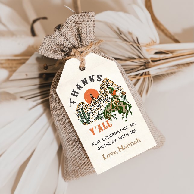 Western Cowboy Rodeo GeburtstagsgeschenkTags Geschenkanhänger (Von Creator hochgeladen)