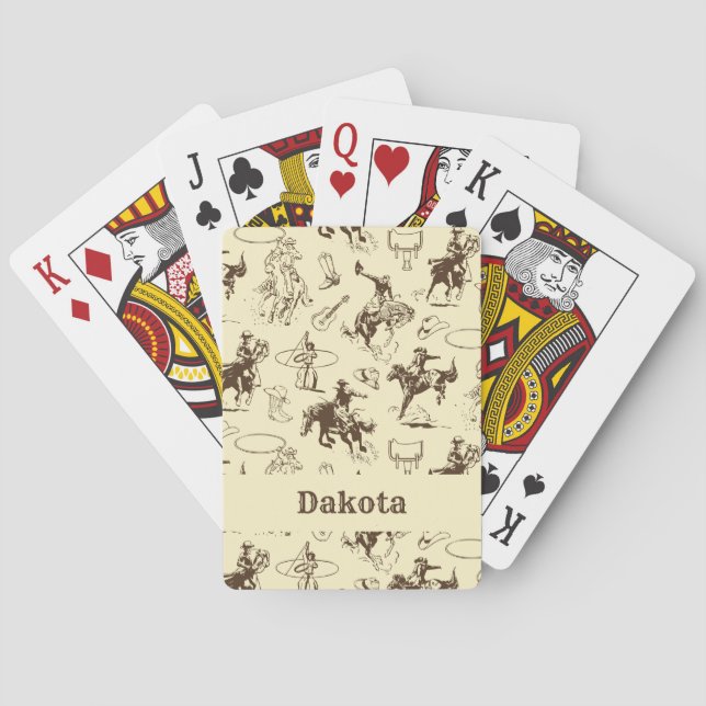 Western Cowboy Rodeo Pferde Personalisiert Spielkarten (Rückseite)