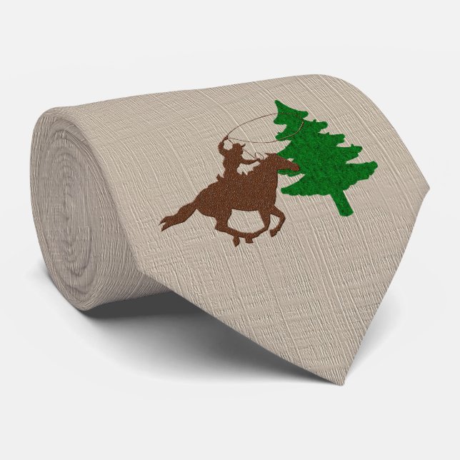 Western Cowboy Roping einen Weihnachtsbaum Krawatte (Gerollt)