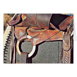 Western Cowboy Saddle erhält Well Card
