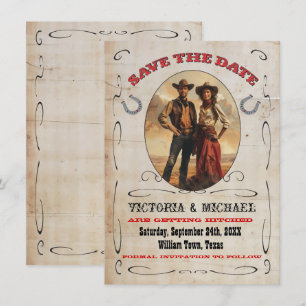 Western Cowboy Save the Date Einladung