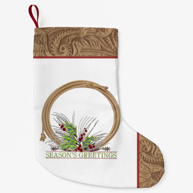 Western Cowboy-Seil und Sporen Imitate Leder Kleiner Weihnachtsstrumpf (Vorderseite)