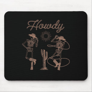 Western Cowboy Skeleton tanzenden Howdy Halloween Mousepad