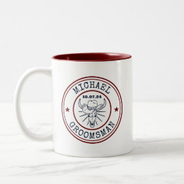 Western Cowboy-Skull-Logo für individuelle Trauzeu Zweifarbige Tasse