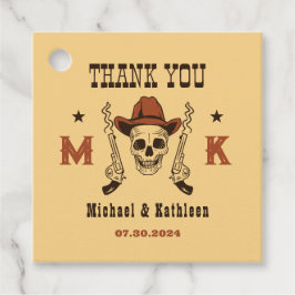 Western Cowboy Skull Monogram Country Wedding Geschenkanhänger