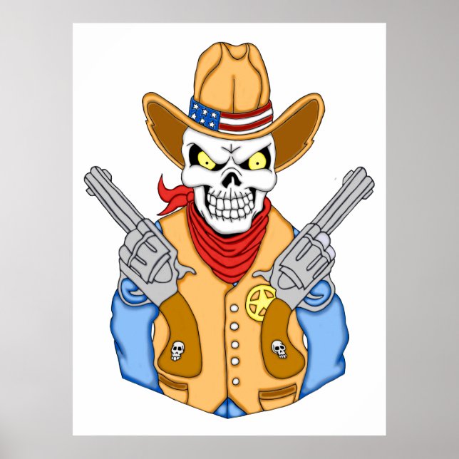 Western Cowboy Skull Poster (Vorne)