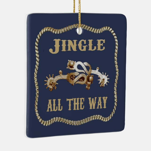 Western Cowboy Spurs Jingle Keramikornament (Rechts)