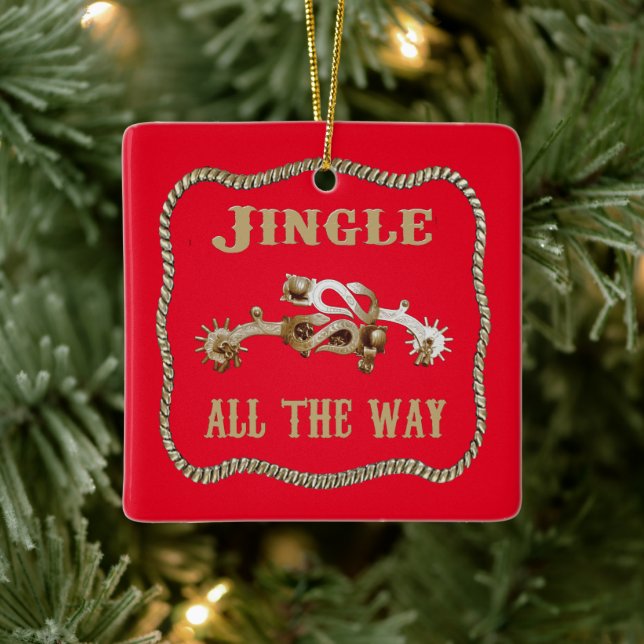 Western Cowboy Spurs Jingle Keramikornament (Baum)