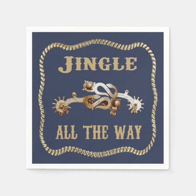 Western Cowboy Spurs Jingle Serviette (Vorderseite)