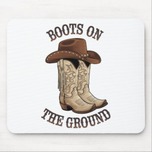 Western Cowboy Stiefel auf der Erde tanzen zu Mousepad
