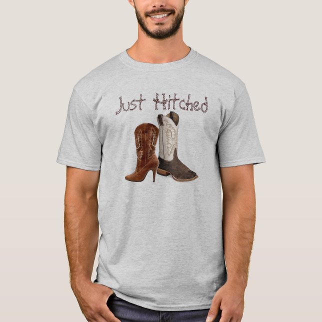 Western Cowboy Stiefel Hochzeit T-Shirt (Vorderseite)