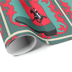Western-Cowboy-Stiefel mit Roper-Geschenkverpackun Geschenkpapier
