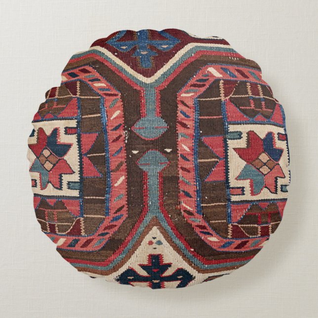 Western Cowboy Style  Rundes Kissen (Vorderseite)