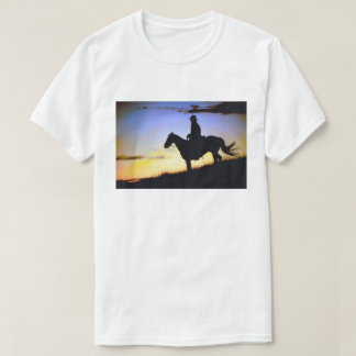 Western Cowboy Sunset Silhouette T-Shirt