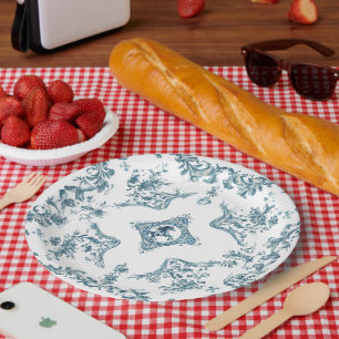 Western Cowboy Toile de Jouy Bandana Designpferd Pappteller