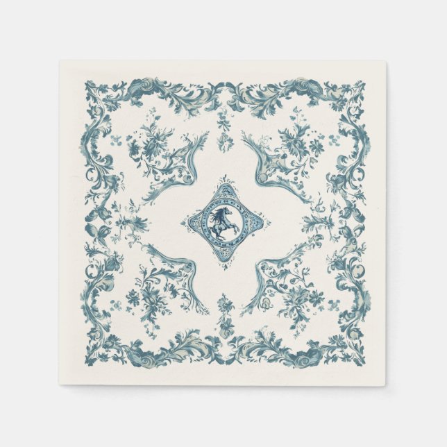 Western Cowboy Toile de Jouy Bandana Designpferd Serviette (Vorderseite)